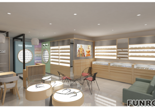 LED Sunglasses Shelf Display Stand Wall-Mounted Floor-Standing Glasses Showcase Cabinet Modern Style Rack for Optics Display