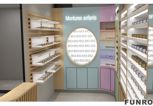 LED Sunglasses Shelf Display Stand Wall-Mounted Floor-Standing Glasses Showcase Cabinet Modern Style Rack for Optics Display
