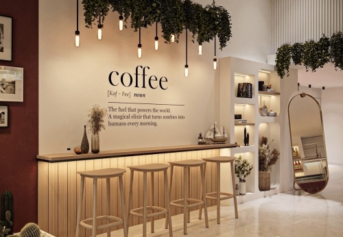 Custom Commercial Restaurant Table with LED Lighting for Coffee Shop Bar Counter & Cashier Stand for Cafe Display & Mall Use