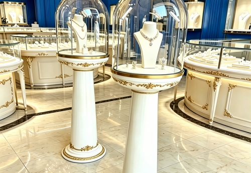 Modern Jewelry Display Showcase Luxury Tempered Glass Jewelry Showcase Counter