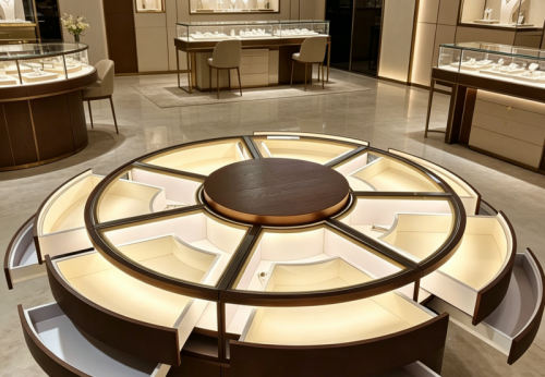 Jewelry Store Showcase Furniture Pedestal Glass Display Case for Jewelry