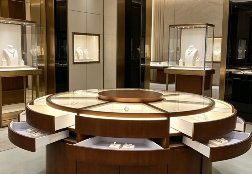 Jewelry Store Showcase Furniture Pedestal Glass Display Case for Jewelry