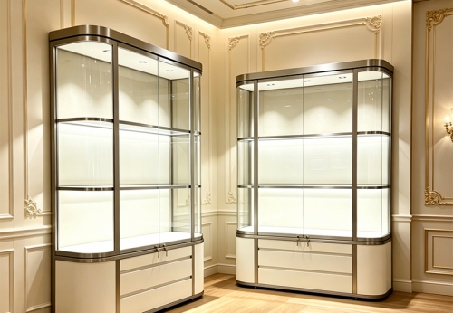 Jewelry Store Showcase Furniture Pedestal Glass Display Case for Jewelry