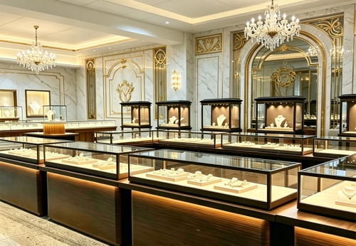 Jewelry Store Display Showcase Interior Decorate Glass Jewelry Cabinets