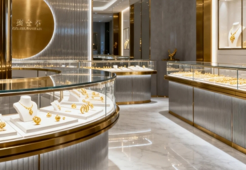 Jewelry Store Display Showcase Interior Decorate Glass Jewelry Cabinets