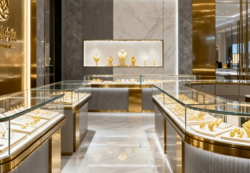 Jewelry Store Display Showcase Interior Decorate Glass Jewelry Cabinets