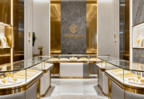 Jewelry Store Display Showcase Interior Decorate Glass Jewelry Cabinets