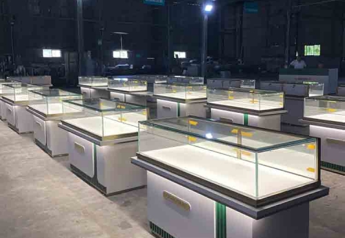 Luxury Jewelry Shop Display Showcase Interior Decorate Glass Jewelry Cabinets