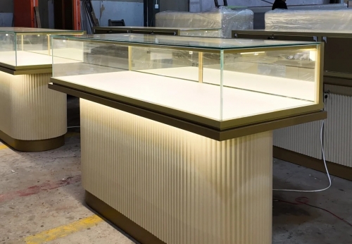 Modern Jewelry Shop Display Showcase Interior Decorate Glass Jewelry Cabinets