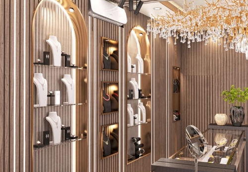 Modern Luxury High Class Jewelry Shop Customized Wooden Glass Counter Showcase Display Cabinet Kiosk for Jewelry Diamond Gold