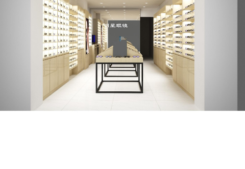Luxury Optical Store Display Furniture Illuminated Wood Storage Cabinet for Eyewear Sunglasses Showcase Metal Wall Display Malls
