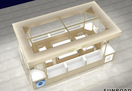 Modern Luxury Glass Vitrine Jewelry Showcase Popular Acrylic Metal MDF Plywood Display Cabinet with LED Light for Mall Kiosk