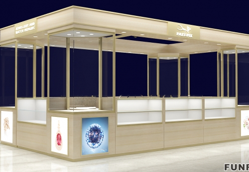 Modern Luxury Glass Vitrine Jewelry Showcase Popular Acrylic Metal MDF Plywood Display Cabinet with LED Light for Mall Kiosk