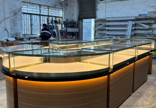 Luxury Jewelry Shop Display Showcase Interior Decorate Glass Jewelry Cabinets