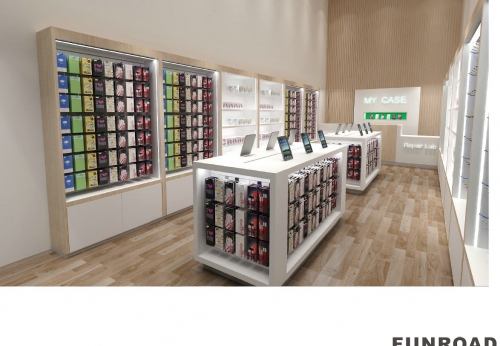Commercial Fashionable Phone Store Layout Ideas Glass Display Cabinet with Aluminum Frame Retail Store Display Shelf